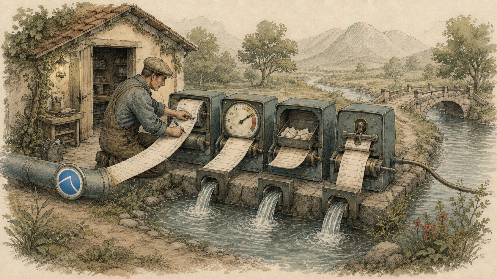 A mechanic checking the stages of a SimpleFIN data flow