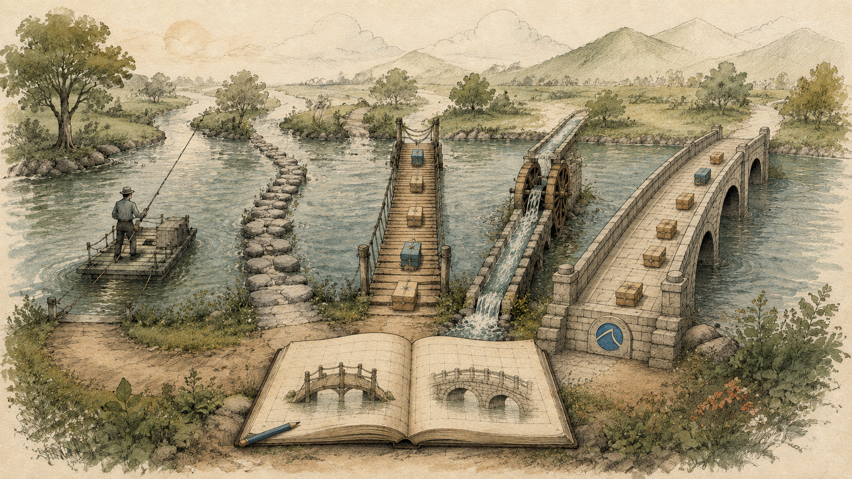 Old and new SimpleFIN protocol bridges carrying financial data safely